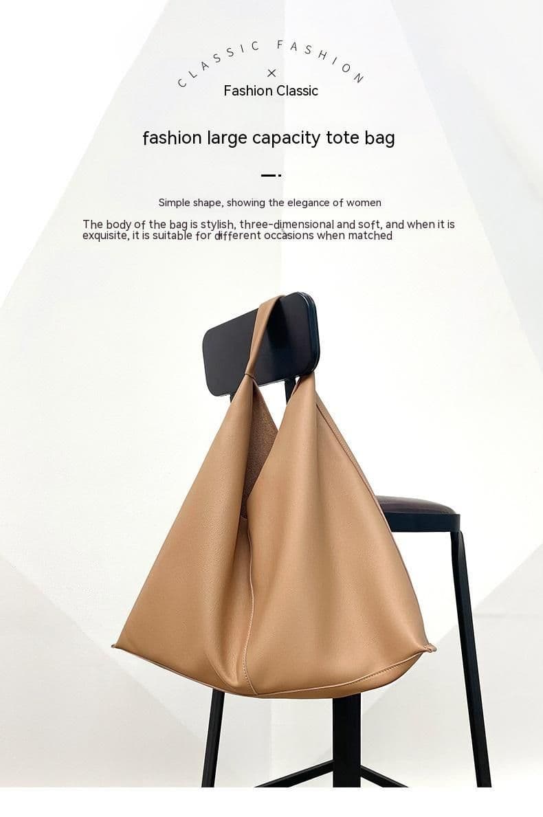 image-Leather Tote Women's Idle Style Casual Handbag Soft Leather Shoulder Bag