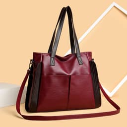 image-Fashionable Large Capacity Soft Leather Crossbody Bag