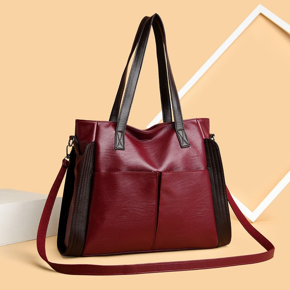 image-Fashionable Large Capacity Soft Leather Crossbody Bag