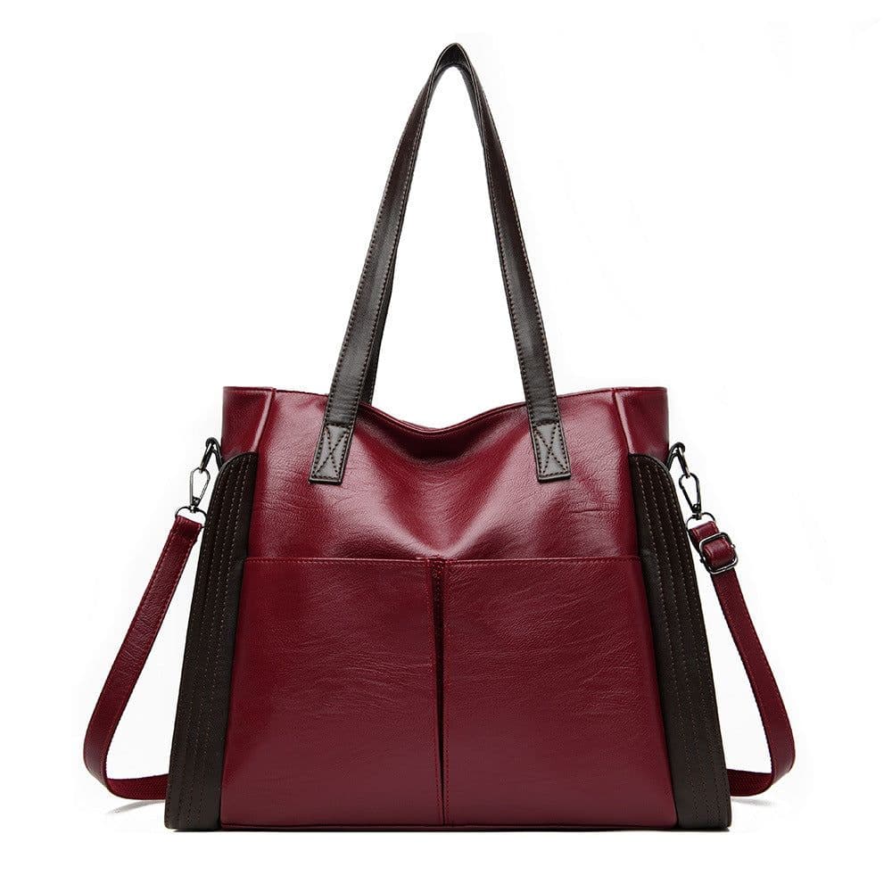 image-Fashionable Large Capacity Soft Leather Crossbody Bag