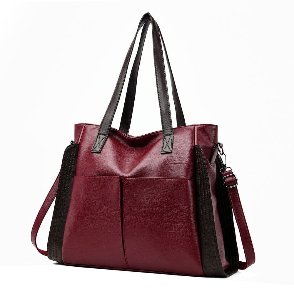 image-Fashionable Large Capacity Soft Leather Crossbody Bag