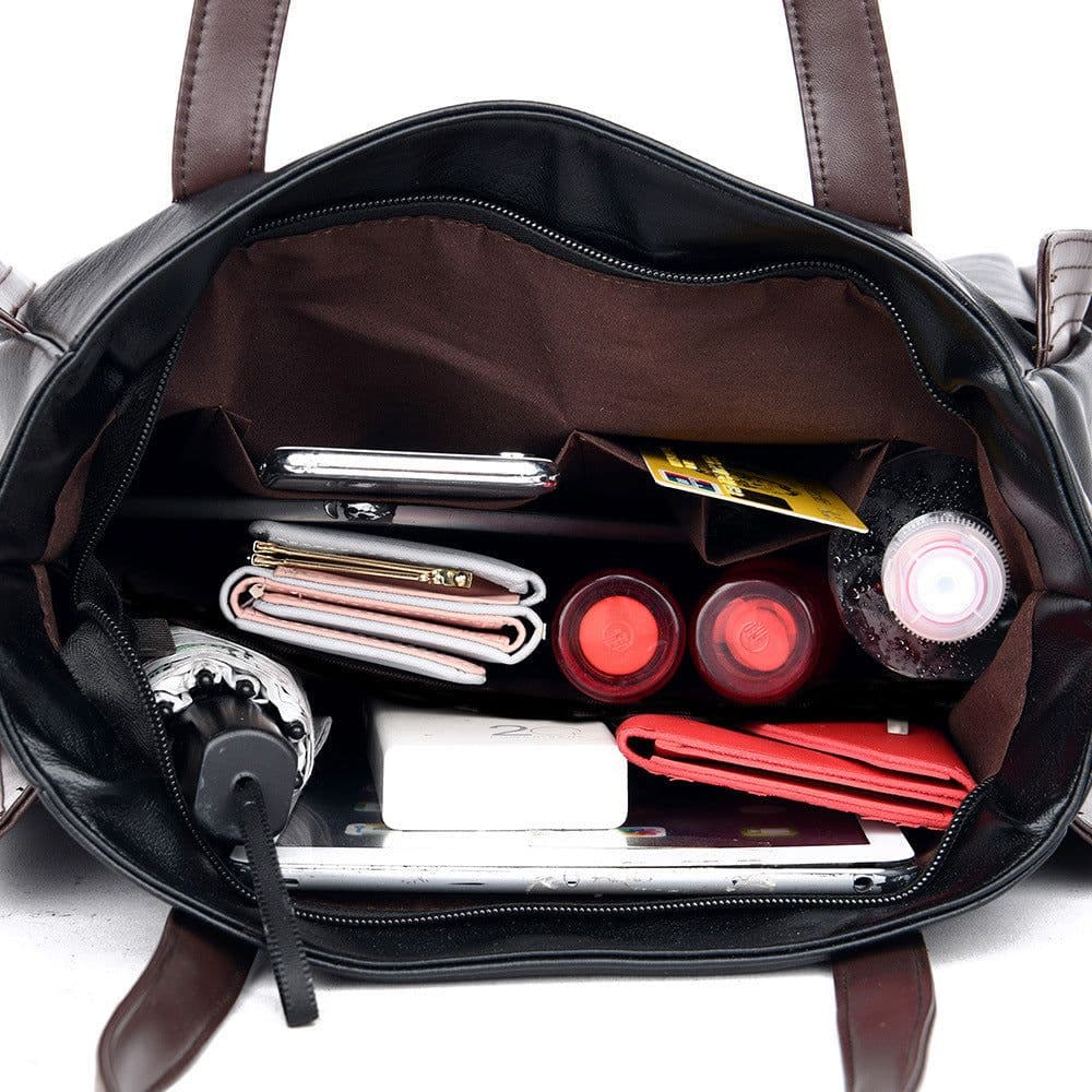 image-Fashionable Large Capacity Soft Leather Crossbody Bag