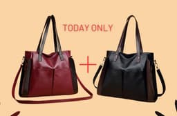 image-Fashionable Large Capacity Soft Leather Crossbody Bag