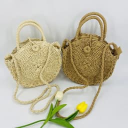 image-Ins Style Shell Retro Large Capacity Women's Straw Bag
