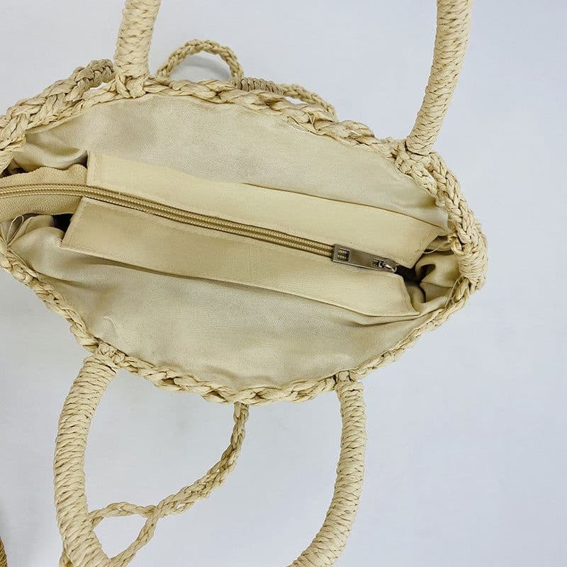 image-Ins Style Shell Retro Large Capacity Women's Straw Bag