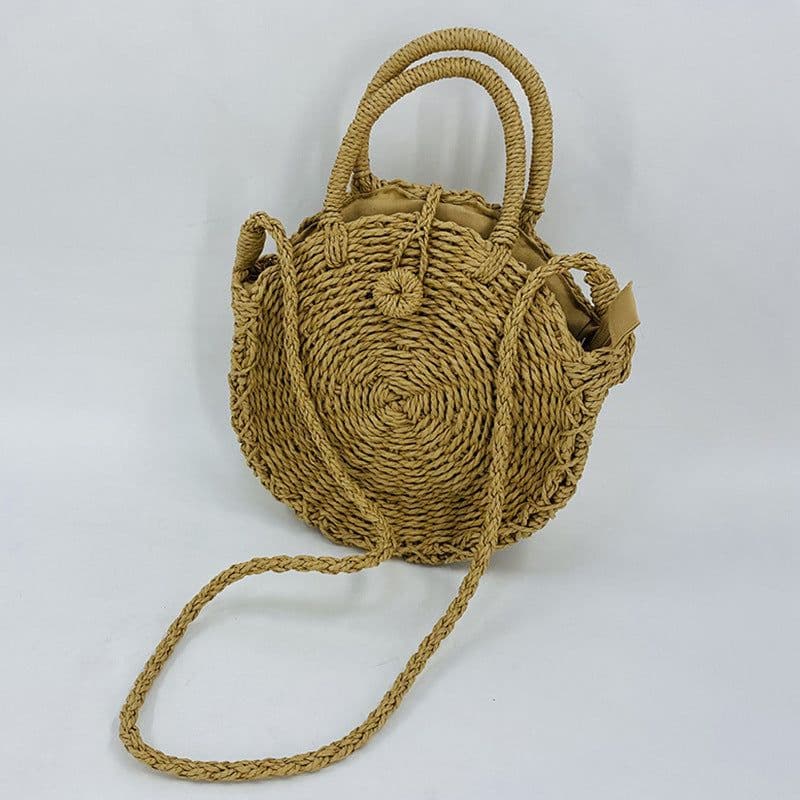 image-Ins Style Shell Retro Large Capacity Women's Straw Bag