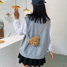 image-Cartoon Soft Cute Single Shoulder Plush Bag
