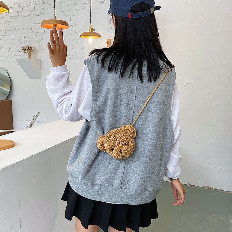 image-Cartoon Soft Cute Single Shoulder Plush Bag
