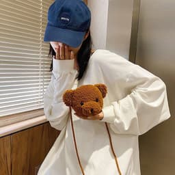 image-Cartoon Soft Cute Single Shoulder Plush Bag