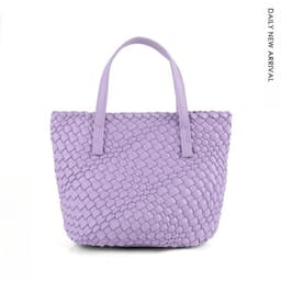 image-Portable Shoulder Crossbody Large Capacity Woven Bag Tote Bag