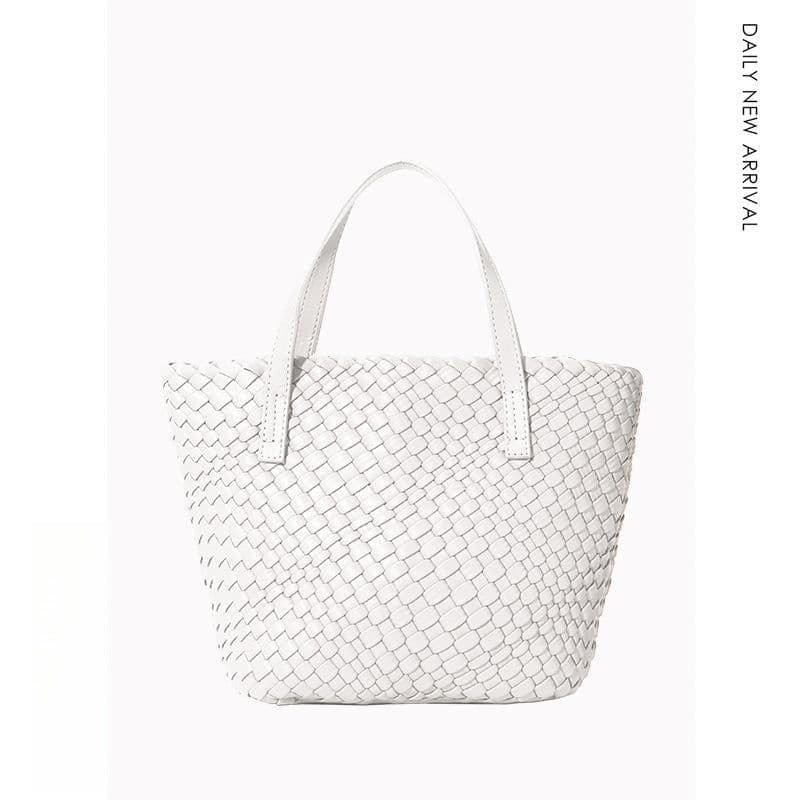 image-Portable Shoulder Crossbody Large Capacity Woven Bag Tote Bag