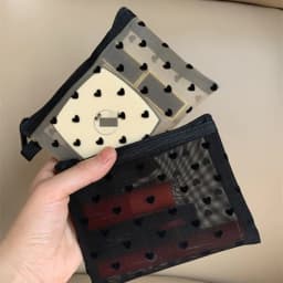 image-Love Mesh Storage Makeup Bag