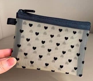image-Love Mesh Storage Makeup Bag