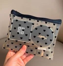 image-Love Mesh Storage Makeup Bag