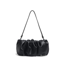 image-Genuine Leather Single Shoulder Pleated Solid Color Dumplings