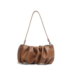 image-Genuine Leather Single Shoulder Pleated Solid Color Dumplings