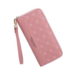 image-Long Crown Embroidery Thread Single Zip Clutch Wallet Women