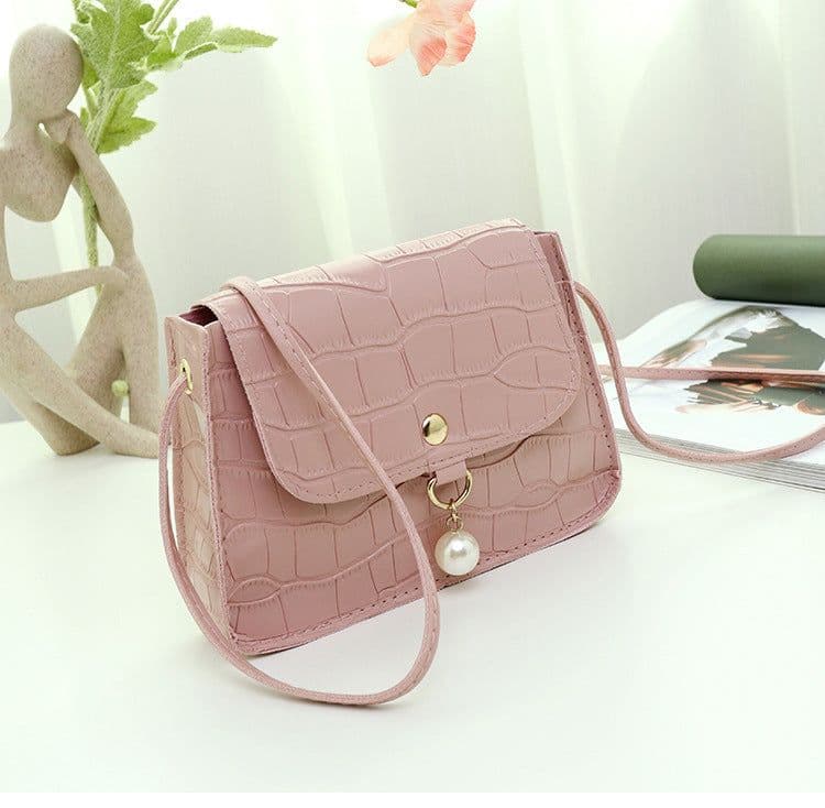 image-Crocodile Pattern Small Square Bag Women's Bag Cosmetic Bag Shoulder Bag