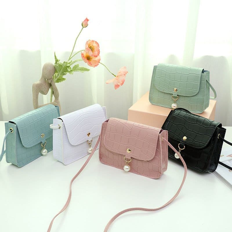 image-Crocodile Pattern Small Square Bag Women's Bag Cosmetic Bag Shoulder Bag