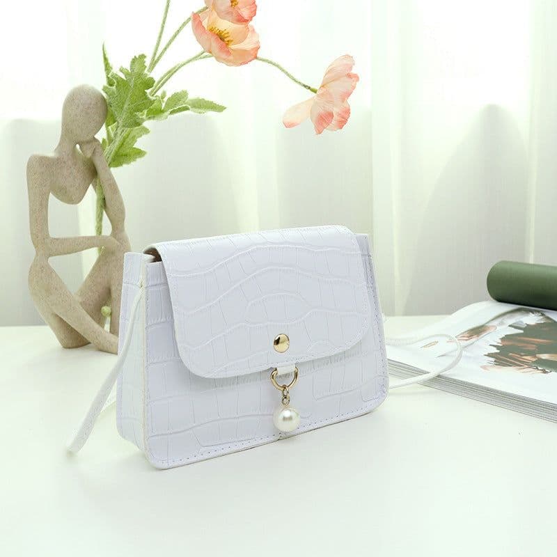 image-Crocodile Pattern Small Square Bag Women's Bag Cosmetic Bag Shoulder Bag