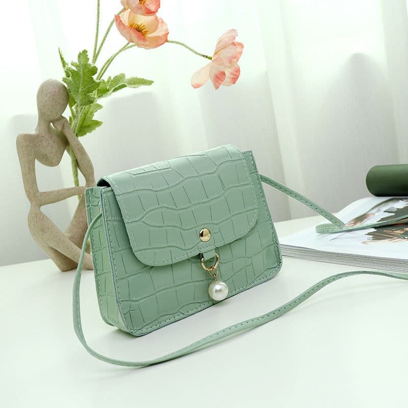 image-Crocodile Pattern Small Square Bag Women's Bag Cosmetic Bag Shoulder Bag