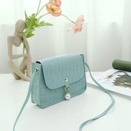 image-Crocodile Pattern Small Square Bag Women's Bag Cosmetic Bag Shoulder Bag