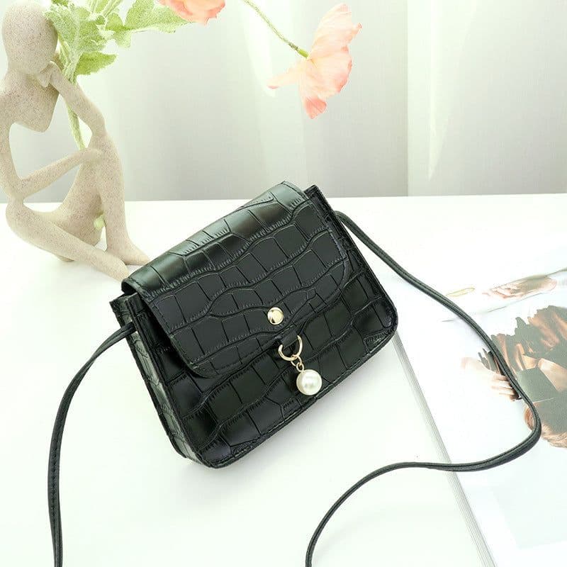 image-Crocodile Pattern Small Square Bag Women's Bag Cosmetic Bag Shoulder Bag