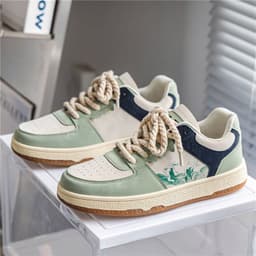 image-Lace-up Casual Shoes Men Soft Thick Sole Fashion Comfortable Breathable Flats Sneakers Student Platform Outdoor Walking Shoes