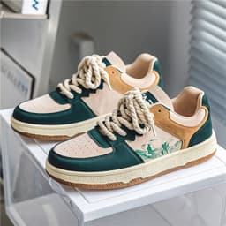 image-Lace-up Casual Shoes Men Soft Thick Sole Fashion Comfortable Breathable Flats Sneakers Student Platform Outdoor Walking Shoes