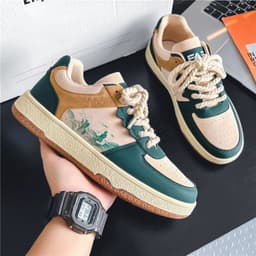 image-Lace-up Casual Shoes Men Soft Thick Sole Fashion Comfortable Breathable Flats Sneakers Student Platform Outdoor Walking Shoes