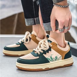image-Lace-up Casual Shoes Men Soft Thick Sole Fashion Comfortable Breathable Flats Sneakers Student Platform Outdoor Walking Shoes