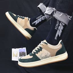 image-Lace-up Casual Shoes Men Soft Thick Sole Fashion Comfortable Breathable Flats Sneakers Student Platform Outdoor Walking Shoes