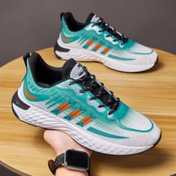 image-Fly-woven Mesh Shoes Thick-soled Sports Sneakers Casual Dad Shoes Walking Running Shoes