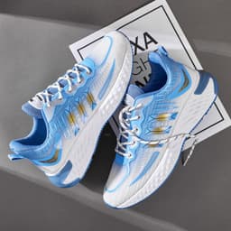 image-Fly-woven Mesh Shoes Thick-soled Sports Sneakers Casual Dad Shoes Walking Running Shoes
