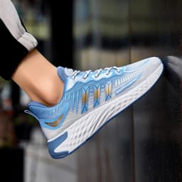 image-Fly-woven Mesh Shoes Thick-soled Sports Sneakers Casual Dad Shoes Walking Running Shoes