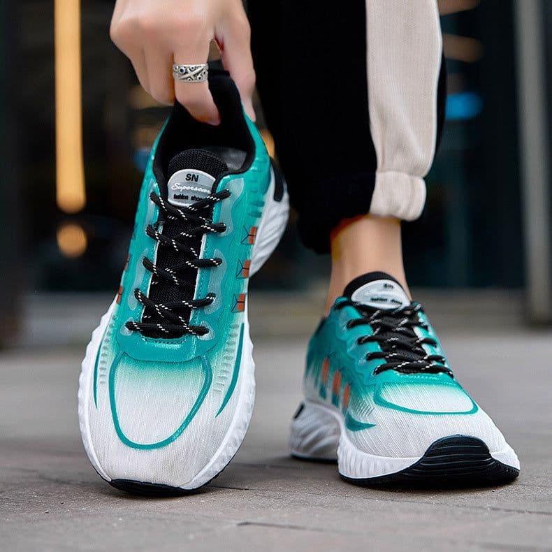 image-Fly-woven Mesh Shoes Thick-soled Sports Sneakers Casual Dad Shoes Walking Running Shoes