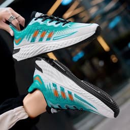 image-Fly-woven Mesh Shoes Thick-soled Sports Sneakers Casual Dad Shoes Walking Running Shoes