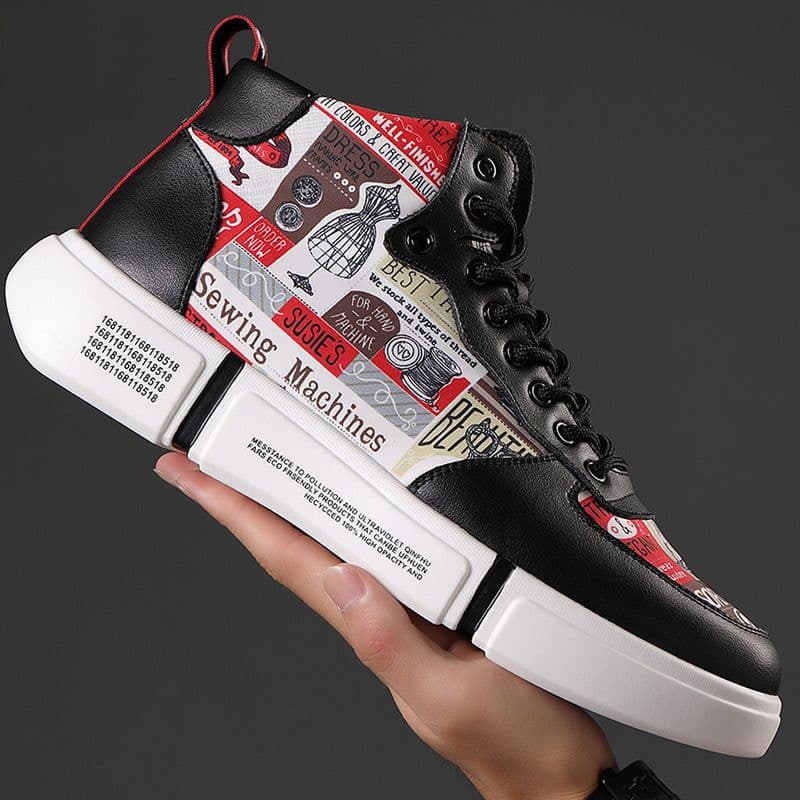image-Color Printing Casual Breathable Sports Platform Board Shoes