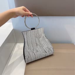 image-Shoulder Rhinestone Ring Crossbody Bag