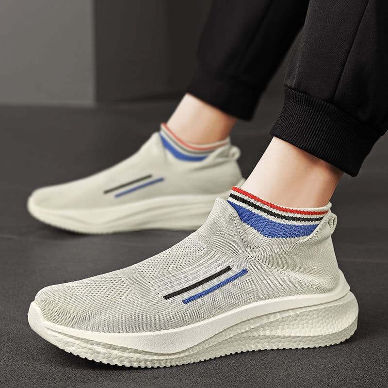 image-New Summer Breathable Mesh Surface Flying Woven Sports Running Shoes For Men
