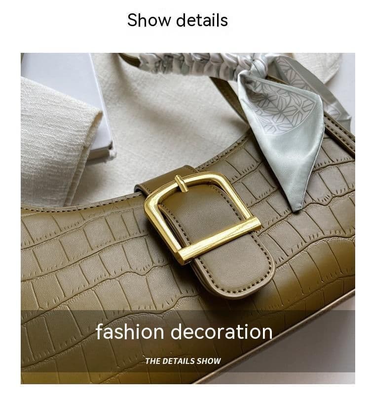 image-High Sense Special-interest Design Spring Versatile Fashion One Shoulder Underarm Baguette Bag