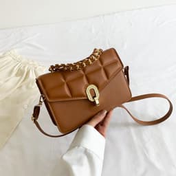 image-Women's Fashion Leisure Chain Portable Lock Shoulder Messenger Bag