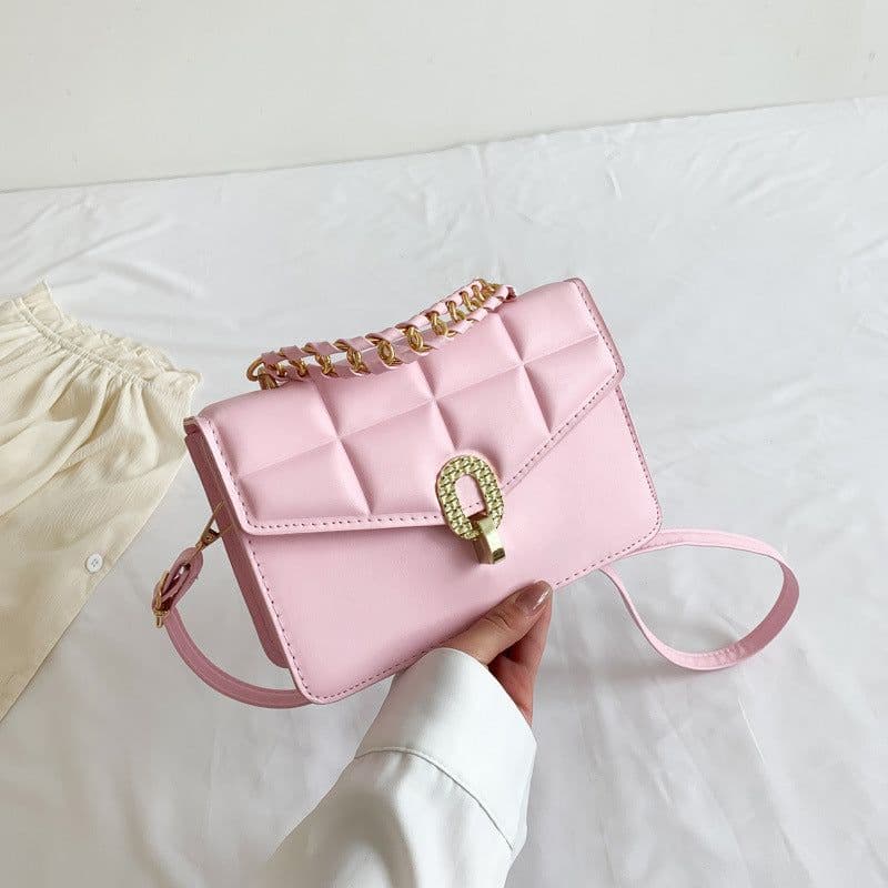 image-Women's Fashion Leisure Chain Portable Lock Shoulder Messenger Bag