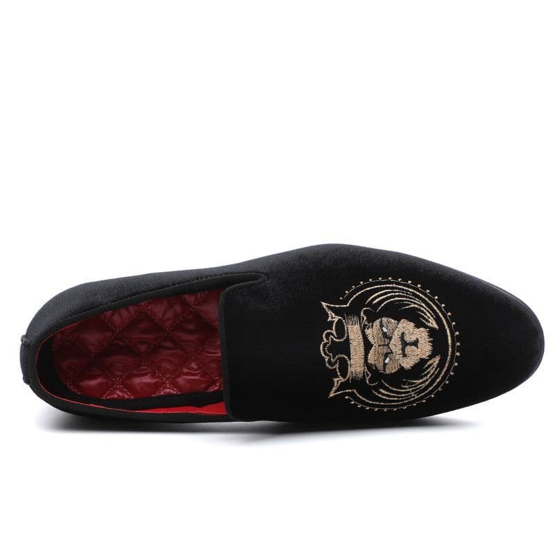 image-British Breathable Tods Casual Shoes Men's Trendy Embroidered Leather Shoes