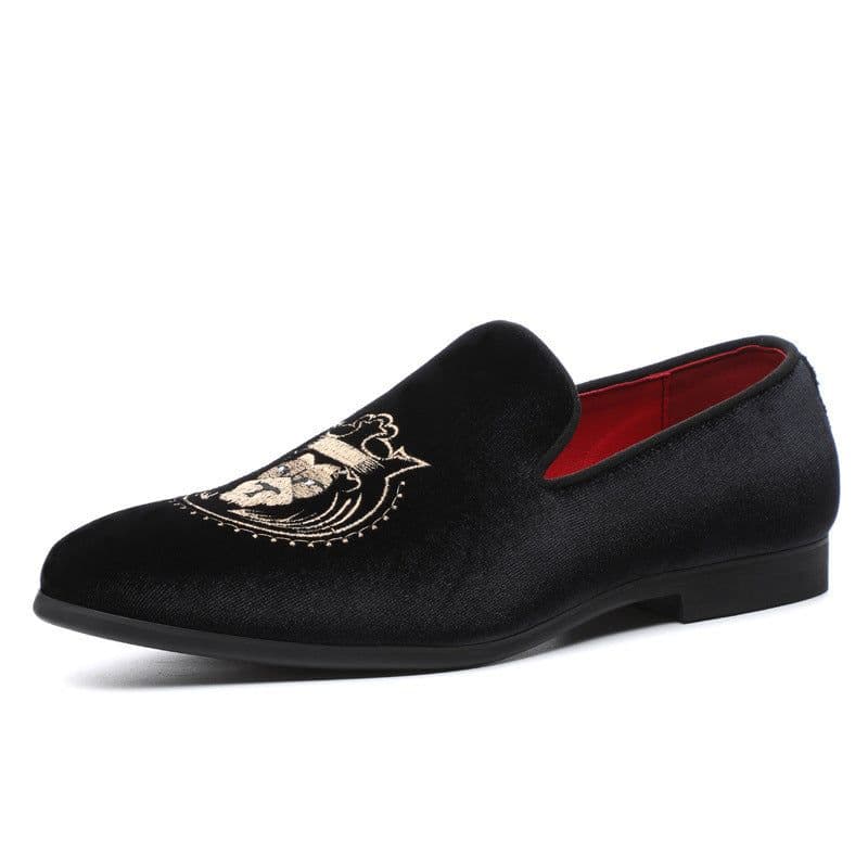 image-British Breathable Tods Casual Shoes Men's Trendy Embroidered Leather Shoes