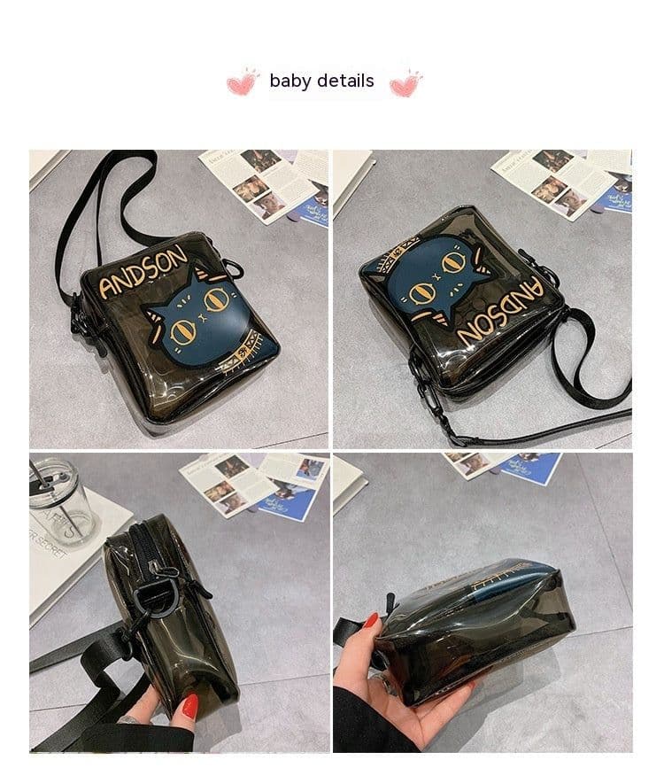 image-One-shoulder PVC Simple Trendy Crossbody Transparent Shoulder Bag