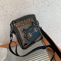 image-One-shoulder PVC Simple Trendy Crossbody Transparent Shoulder Bag