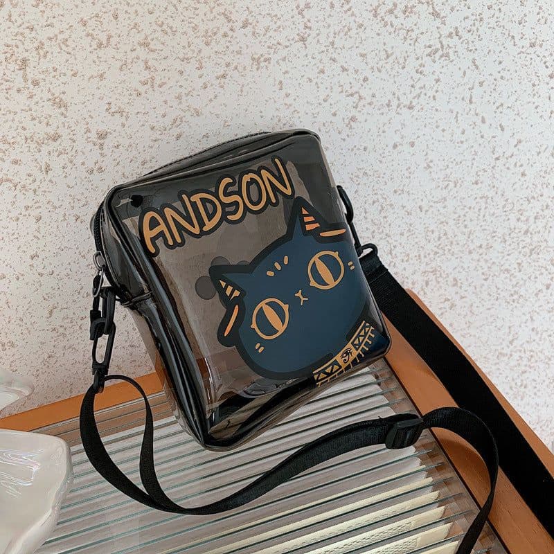 image-One-shoulder PVC Simple Trendy Crossbody Transparent Shoulder Bag