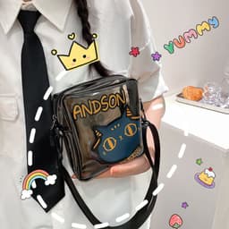 image-One-shoulder PVC Simple Trendy Crossbody Transparent Shoulder Bag