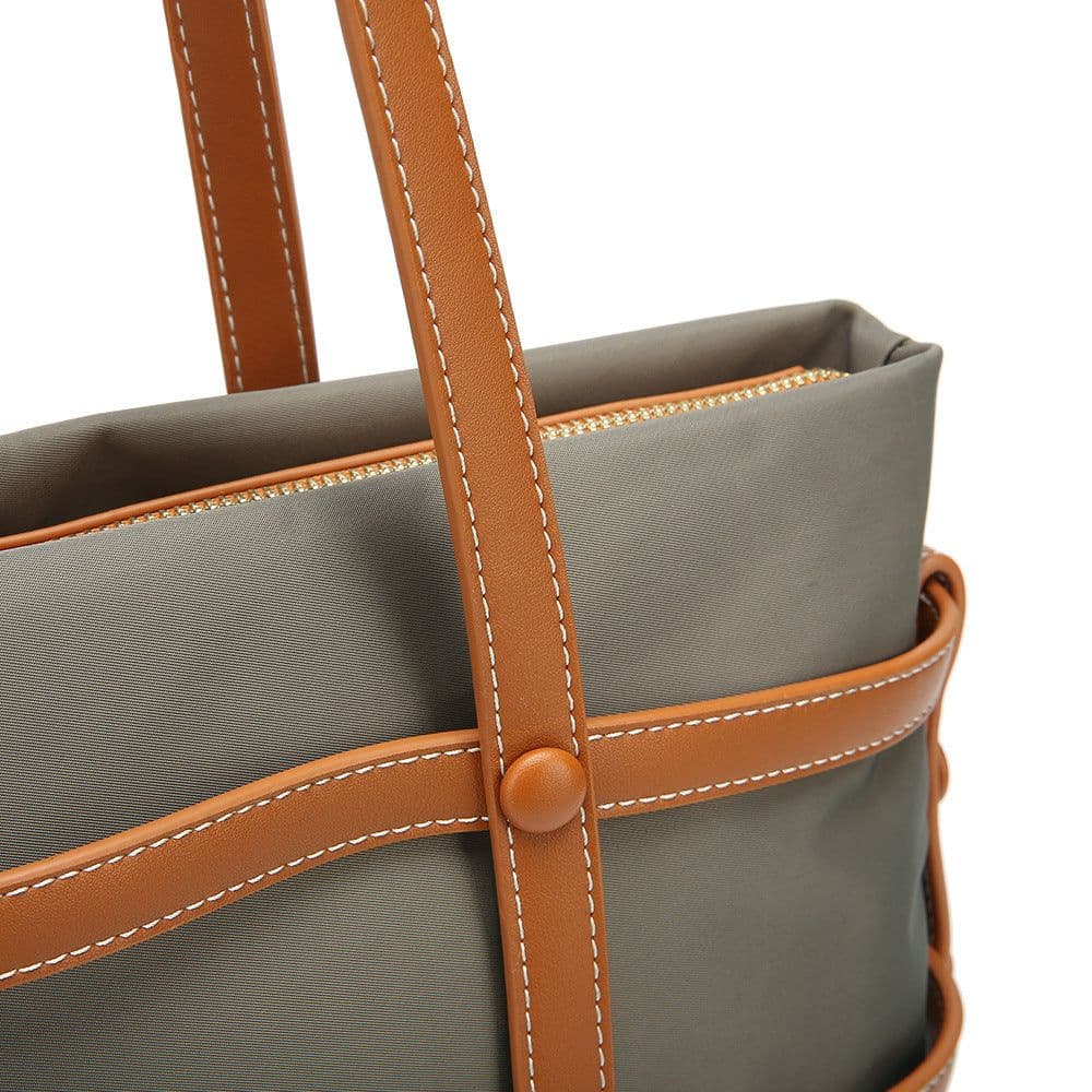 image-Woven Large Capacity Nylon Handbag